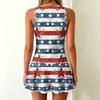 Fourth of July Dress Women 1776 2026 Anniversary USA Flag Print Sleeveless Scoop Neck Casual Mini Tank Dress