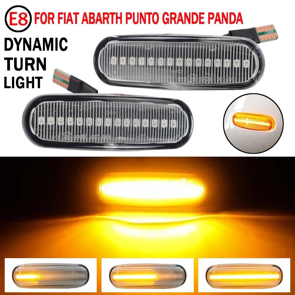 2Pcs Dynamic LED Turn Signal Side Marker Light Repeater Lamp For Fiat Panda 169 Grande Punto Inkl Evo Doblo Fiorino Linea Idea