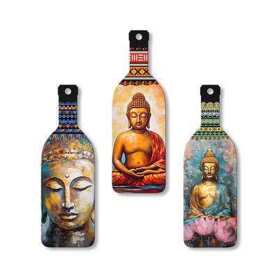 Meditazione Gautam Buddha Appeso a Parete in Legno per Decorazione Casa | Articoli Decorativi per Soggiorno | Oggetto d'Arte per Ufficio