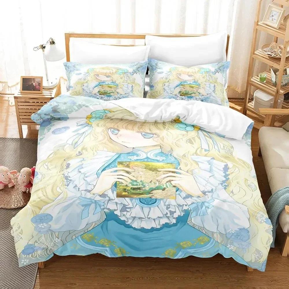 3D Print Anime Bibliophile Princess Bedding Set Duvet Cover Bed Set Quilt Cover Pillowcase Comforter King Queen Size Boys Adult