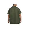 Nike Life Solid Color Woven Military Style Casual Comfortable Embroidered Short Sleeve Shirt Men Shirts Khaki-Green DX3341-325