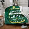 1pc Leon logo Blanket with Custom Name, Gift, for Men and Women, Soft Blanket, Good for Sofa Bed Couch Travel, Lightweight Flannel Blanket