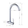 Rubinetto da parete in acciaio inossidabile 304 per cucina e lavabo, solo acqua fredda