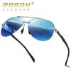 aoron Half-frame Polarized Sunglasses Trendy UV-proof Toad Glasses Color-changing Night Vision Goggles