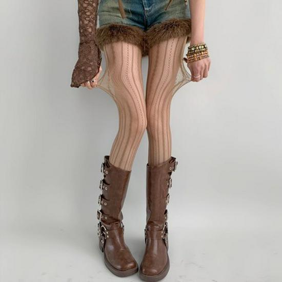 Spicy Y2K Cutout Lace Fishnet Stockings - Spring/Summer