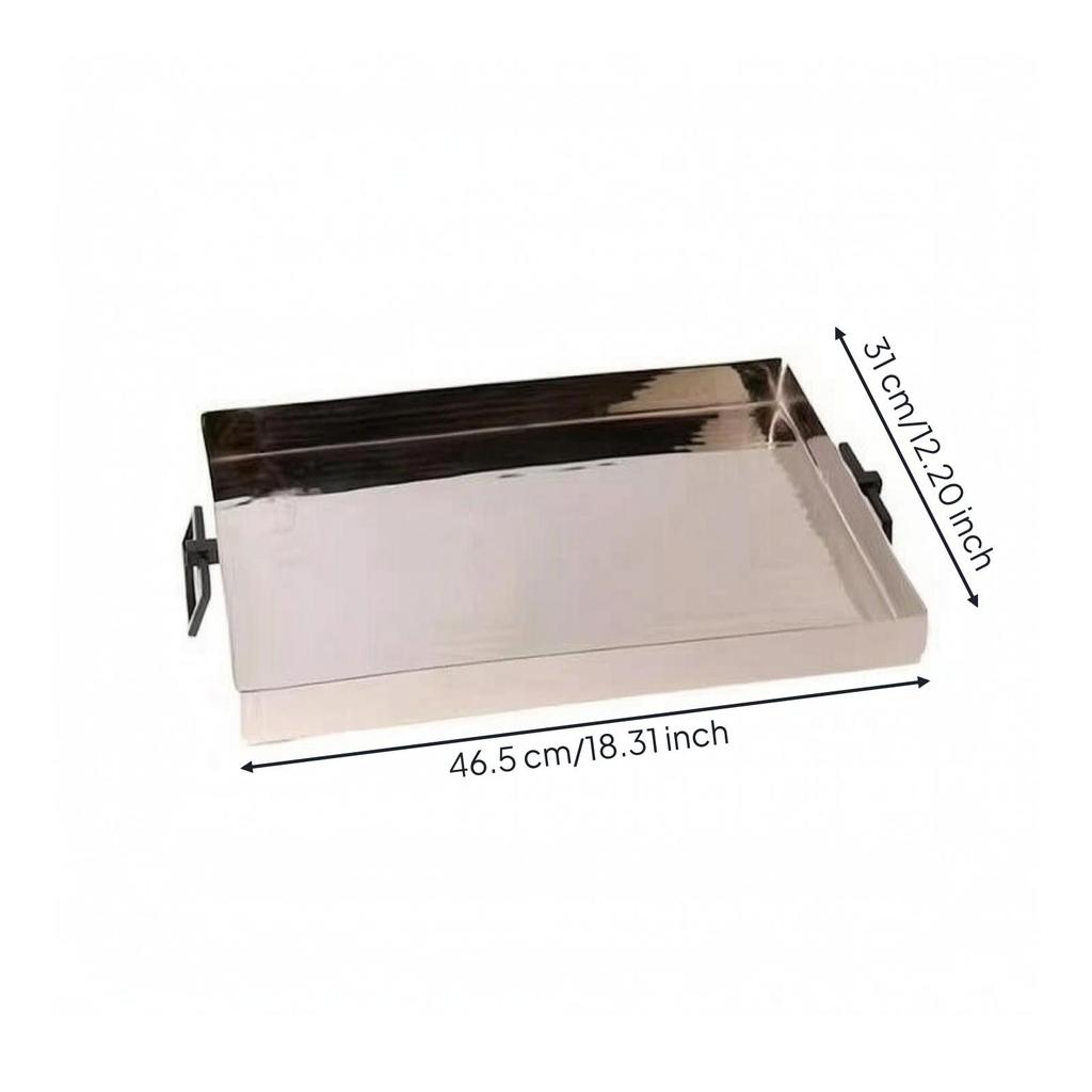 Metal Serving Tray with Handles Elegant Versatile