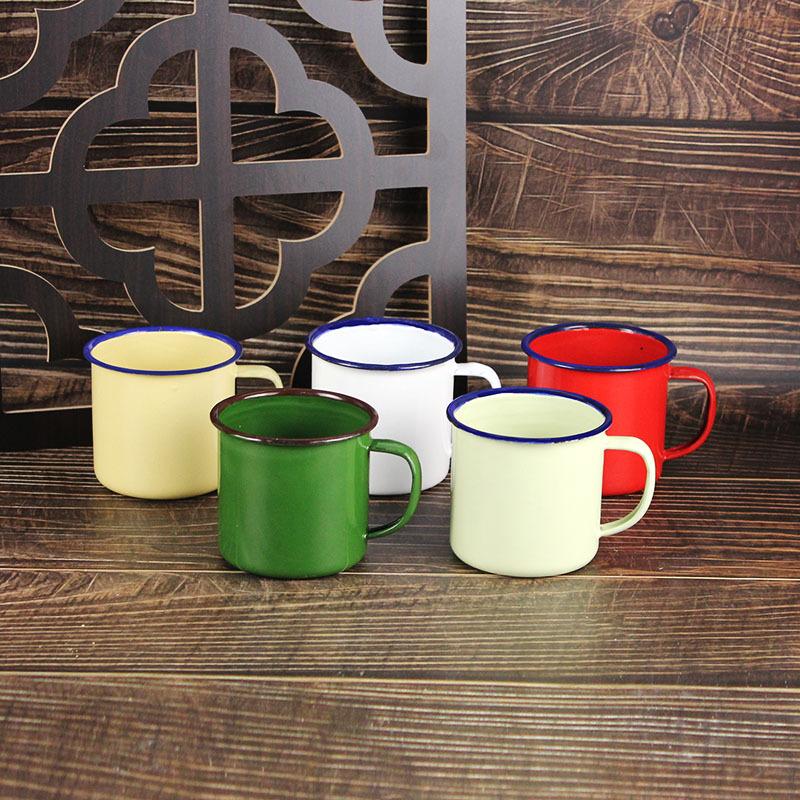 Enamel Retro Style Mug Classic Sturdy Handle Large Capacity Drinking Cup for Coffee Tea Collectors