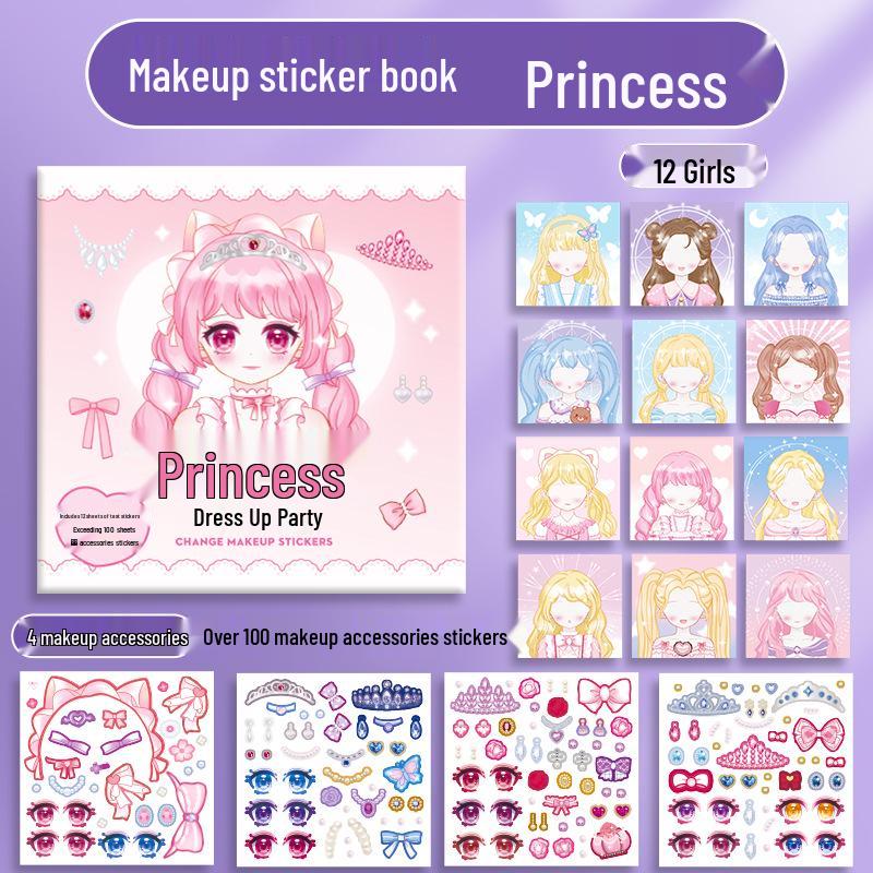 Kaba Bear Princess Dress-Up Stickers: Children's Ancient-Style Makeover & Character Stickers