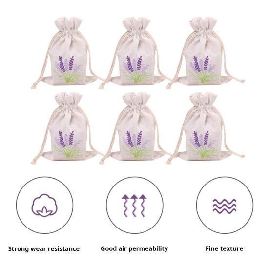12Pcs Lavender Embroidered Bags Empty Storage Bags with Drawstring Wear Resistant Widely Used Jewelry Candy Storage Pouches