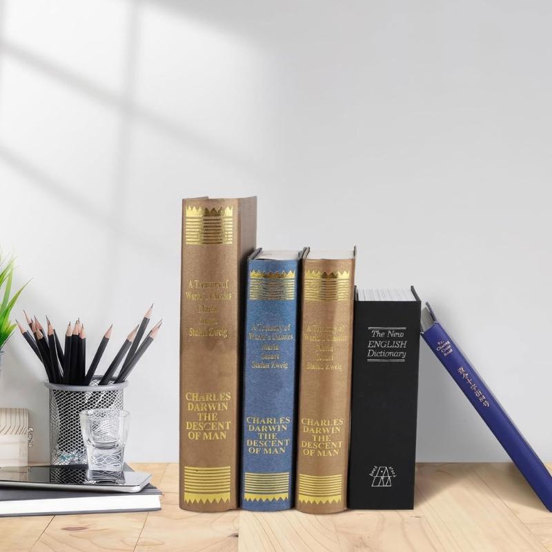 Strapazierfähiger Buchsafe aus Kunstleder mit zuverlässigem Schließmechanismus Tragbarer Safe Geheimes Buch Geldkassette zur Aufbewahrung von Bargeld