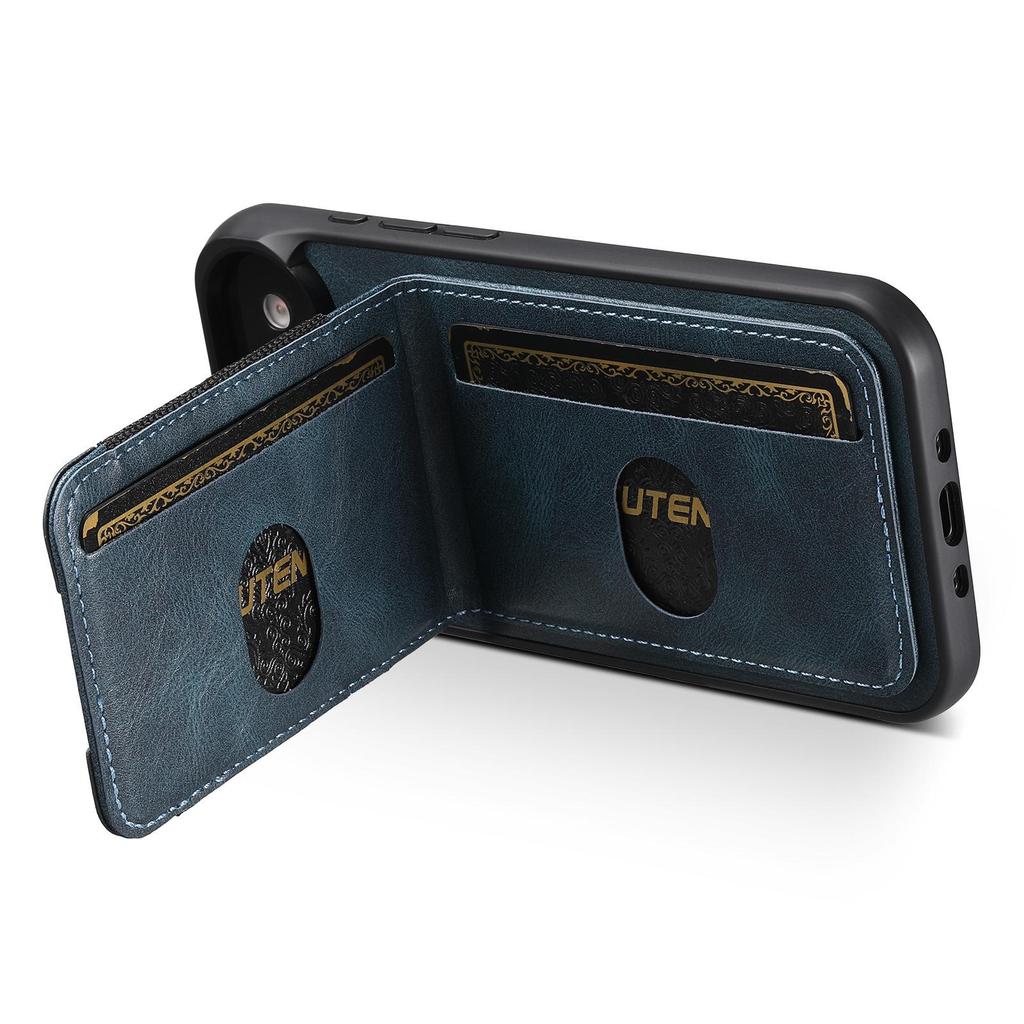 Universal Leather Phone Case with Card Holder & Stand for Apple 17 Pro Max, Google 10 Pro XL, Samsung Models