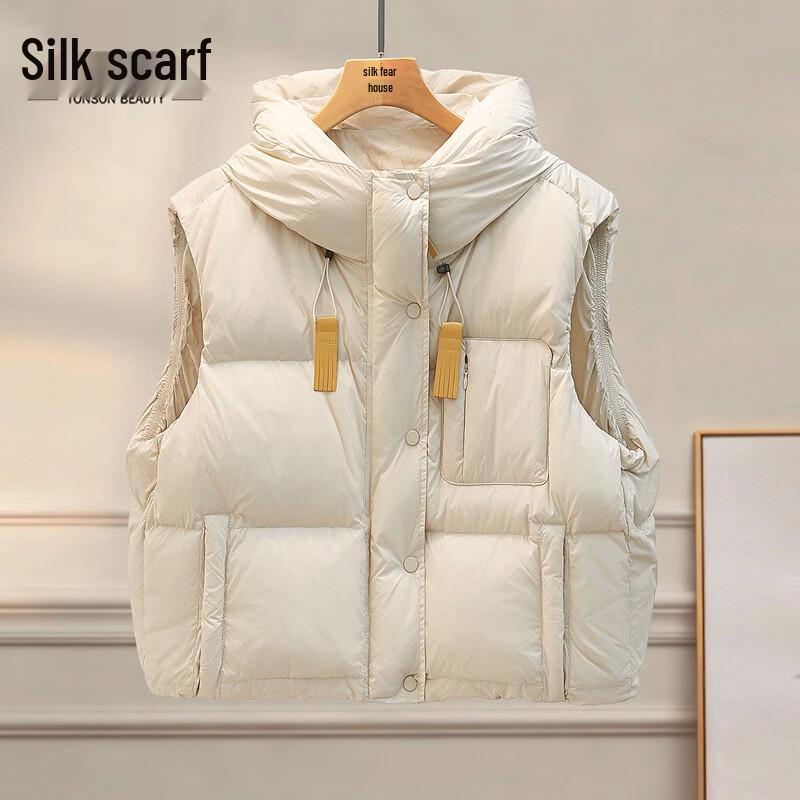 Women's Hooded 90% Down Loose Warm Vest