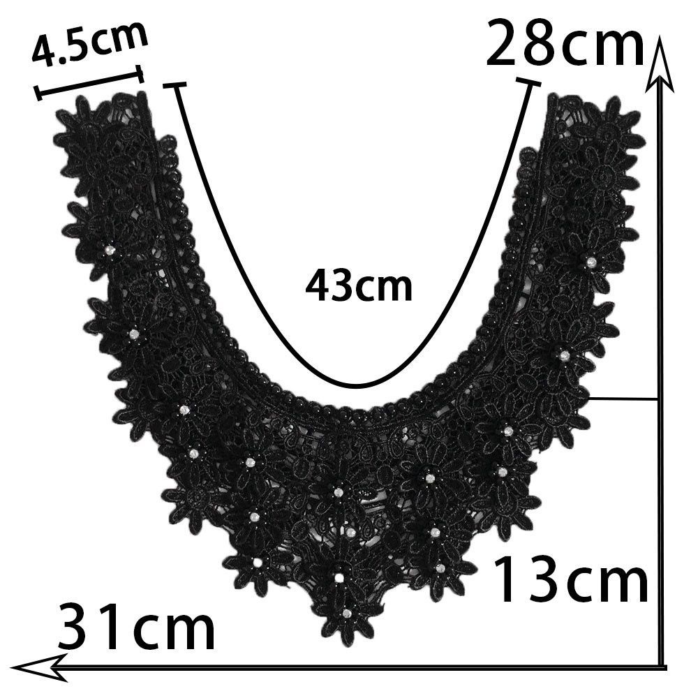 Black And White I Embroidery Polyester Beads Hollow Diy Sewing Lace Decoration Matching Clothing Accessories Clothing