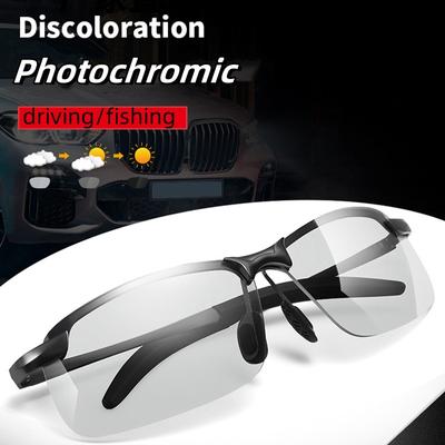 Lunettes Hommes Lunettes de Soleil Lunettes Changeant de Couleur Double Usage Jour et Nuit Lunettes de Conduite pour Conducteur Vision de Nuit Pêche
