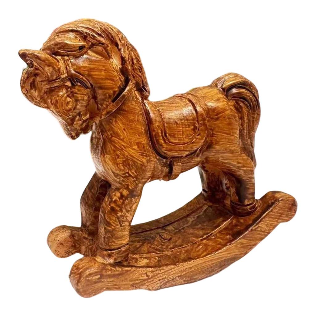 Small Christmas Rocking Horse Decor Collection Desktop Animal Statue Resin Desk Figure for Birthday Shop Party Wedding Fireplace