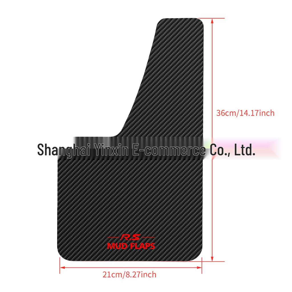 Zestaw 4 małych błotników [36x21] wzór włókna węglowego z czarno-czerwonym logo