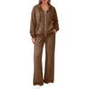 Women's Fashionable Casual Sweatshirt Jacket Set for Fall Winter Comfortable Everyday Wear