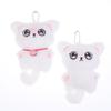 1Pcs White Siamese Kitten Stuffed Doll Backpack Decor Squeaky Bell Kitten Plush Keychain Pendant Schoolbag Ornament Gift