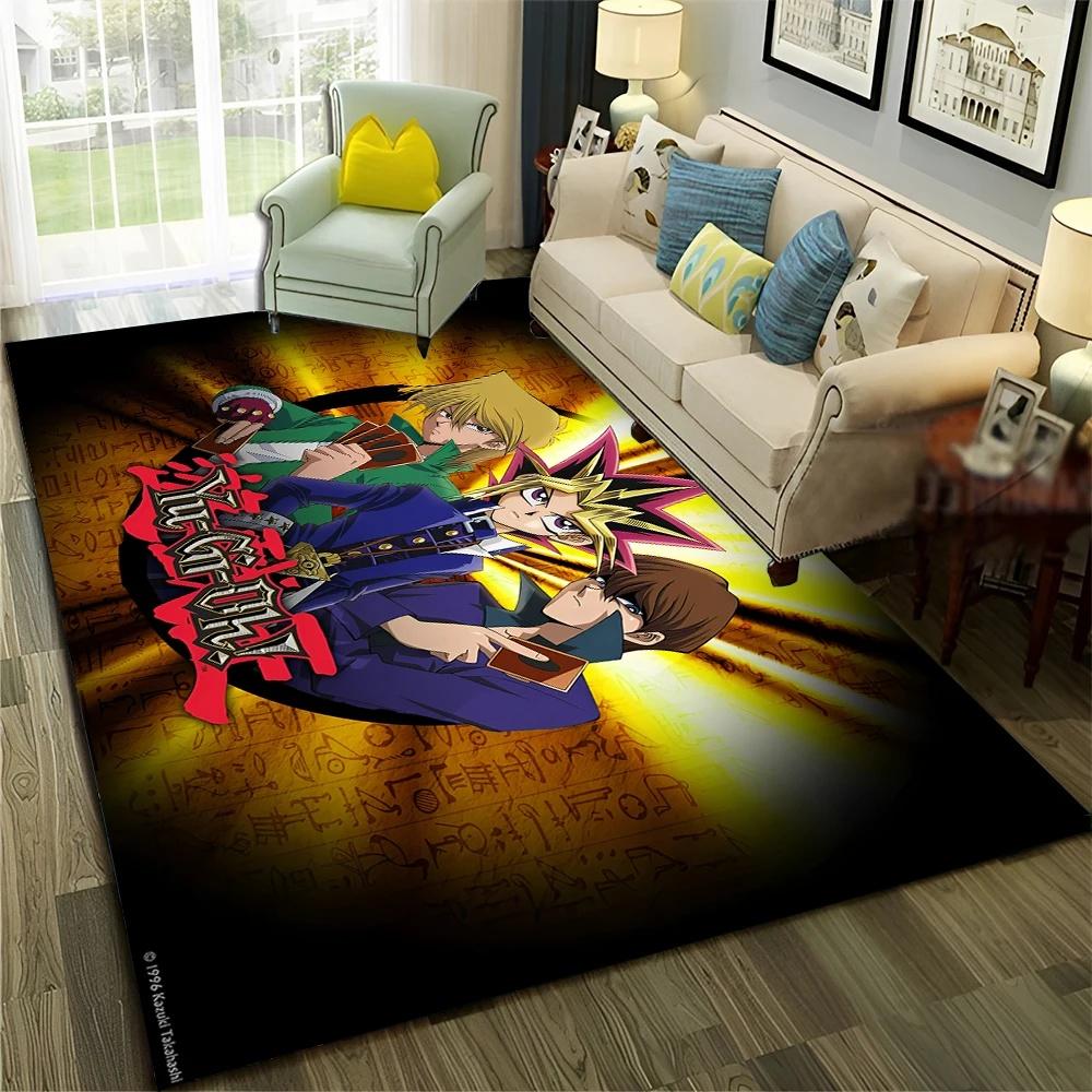 Y-Yu-Gi-Oh Monsterkarte Anime Teppich Cartoon Fußmatte für Wohnzimmer und Schlafzimmer Dekorative Fußmatte Kinderbereich Teppich Rutschfester Teppich
