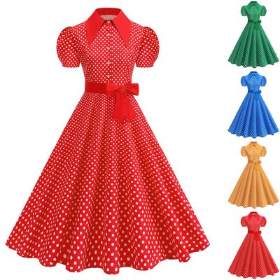 Women's Fashion Polka Dot Short Sleeve Dress