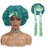 High Quality Personalized LOGO Hair Bonnets with Satin Head Wraps Custom Silk Sleep Tie Bonnet