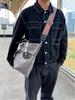 Men's Black High-End Large Capacity Tote & Crossbody Sports Bag