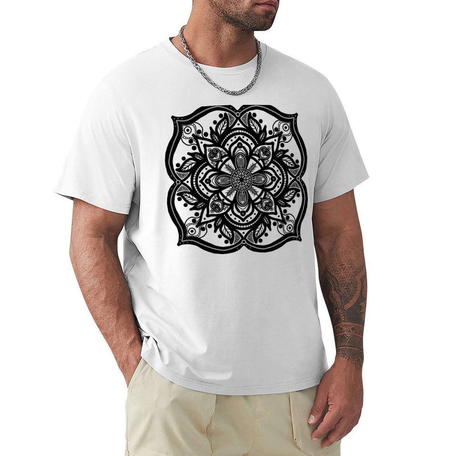 Mystic Mandala hand drawn TShirt sports fans anime figures blue archive fruit of the loom mens t shirts S