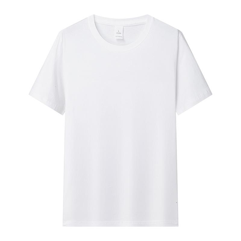 T-shirt da uomo estiva in puro cotone tinta unita casual girocollo top t-shirt sottile allentata traspirante coppia a maniche corte