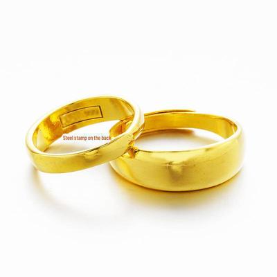 Elegancki pozłacany mosiężny pierścionek otwarty dla par: Pogrubione wykończenie piaskowym złotem wietnamskim dla mężczyzn i kobiet