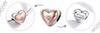Heart Charms Rose S925 Pendant Cubic Zirconia Crystal Beads Plated