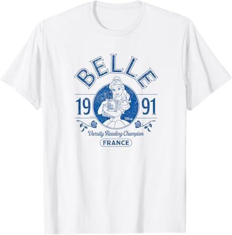 Princess Belle Varsily Reading White TShirt S