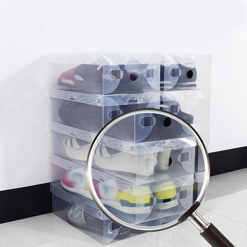 1/5Pcs Plastic Shoe Box Transparent Clear Storage Boxes Foldable Shoes Case Holder Shoes Organizer Cases Boxes