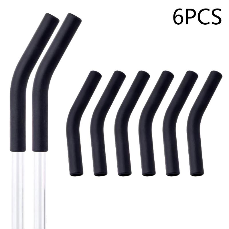 6Pcs/Set Soft Silicone Straw Covers Straws Tips Covers Fit For 9Mm Wide Reusable Stainless Steel Straw Nozzles