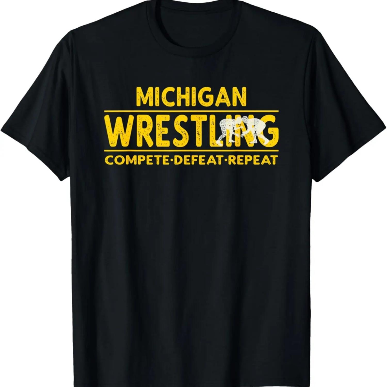 

Michigan Wrestling - Compete, Defeat, Repeat T-Shirt S чёрный