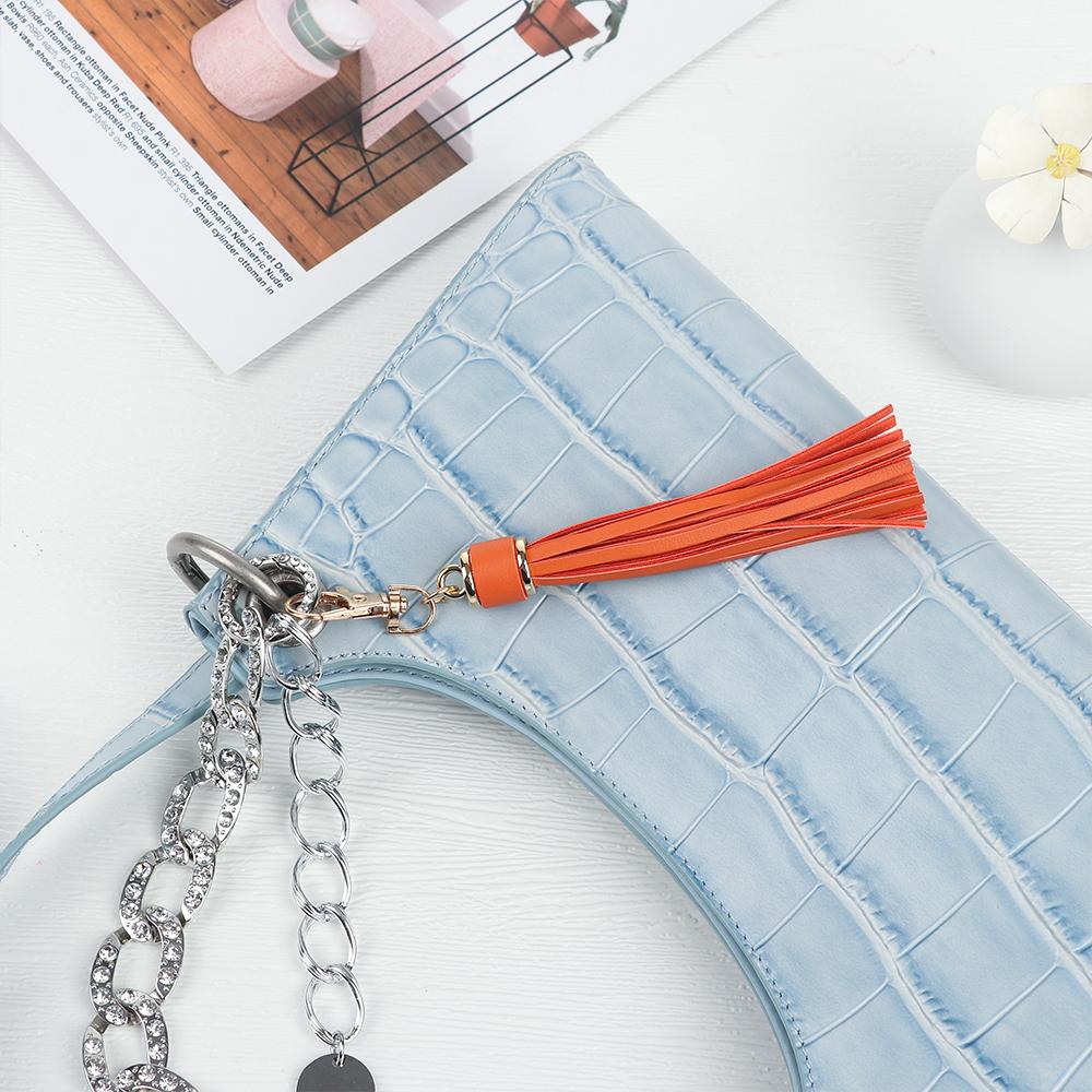 New Car Key Chain Pu Leather Tassel Hanging Pendant KeyRing Ornaments Tassel Keychain Ring Holder