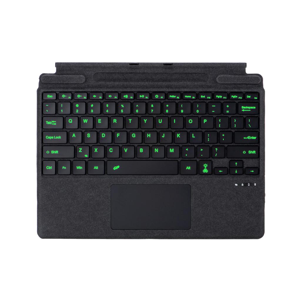 Type Cover for Microsoft Surface Pro or Portable Slim Wireless Keyboard with Touchpad Tablet Keyboard 8, 9, 10, X, (Black, Backlit)