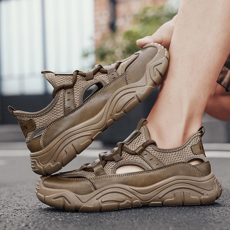 Fashion CYYTL Mens Sandals Casual Summer Shoes Beach Sneakers Outdoor Walking Comfort Luxury Designer Leather Fashion Breathable Sport