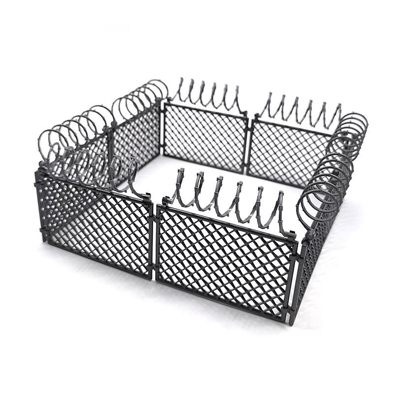 Fence Figurine Military Diy Iron Mesh Fence Scene Decoration Compatible Small Particle Building Block Garage Toy