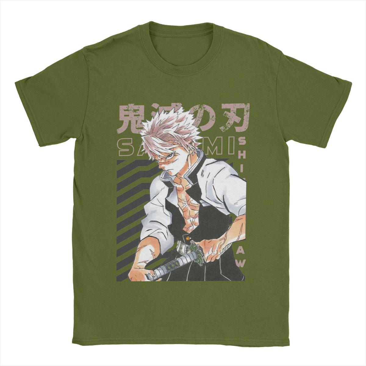 

Sanemi Shinazugawa Demoned Slayered Men T Shirts Novelty Tee Shirt Short Sleeve Crew Neck T-Shirts Pure Cotton Big Size Tops 4XL