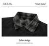 Men's Winter Two-Piece Look Plaid Lapel Cotton Jacket