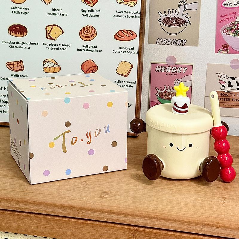 Cute Cup Ceramic Mug Souvenir Water Cup Household Couple Cup Birthday Gift Girls Teacher's Day Gift