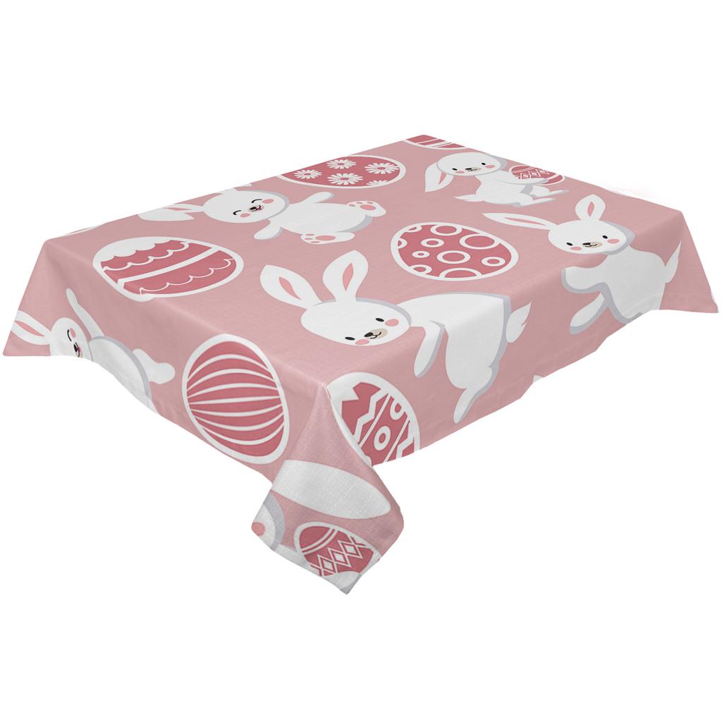 Easter Rabbit Cartoon Flower Tablecloth Holiday Decor Waterproof Rectangular Tablecloths Wedding Decor Table Cover