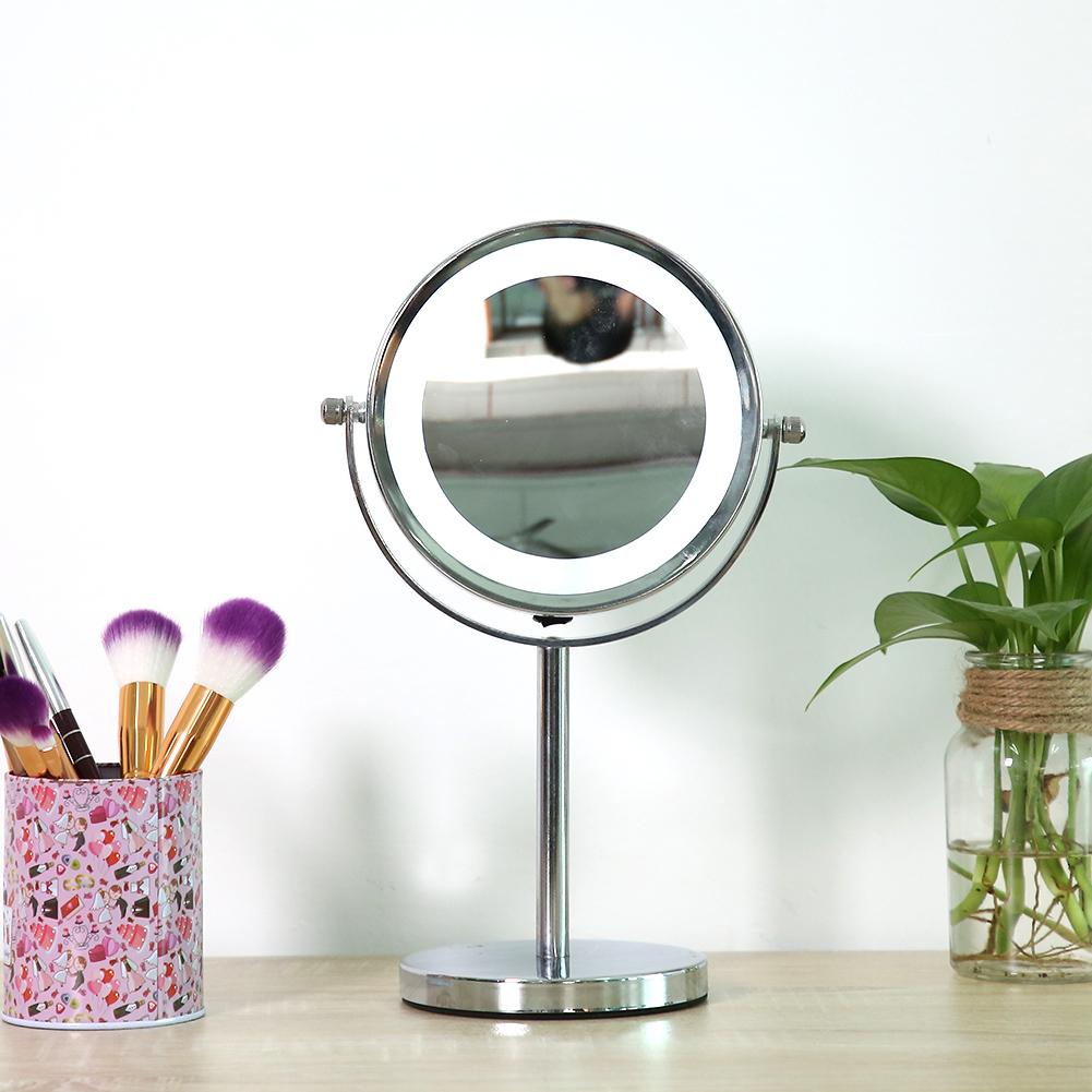 6 inch Round Bathroom Vanity for Shaving / Makeup LED Light Magnifying Mirror