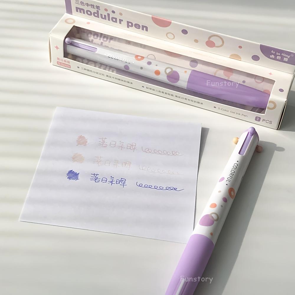 Single Pack Multi-color Gel Pen/0.5mm 3-Color Pen/Marker Journal Pen/Triangular Barrel Drawing Pen/Study & Office Supplies