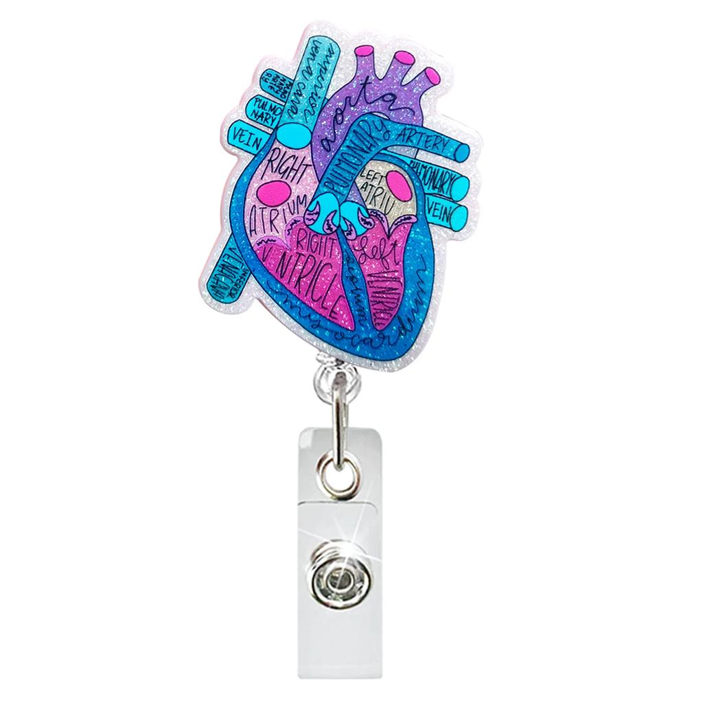 New Glitter Nurse Doctor Retractable Badge Reels Kawaii Cartoon Medical Theme Badge Reels Id/Ic Card Holder Hospital Supplies