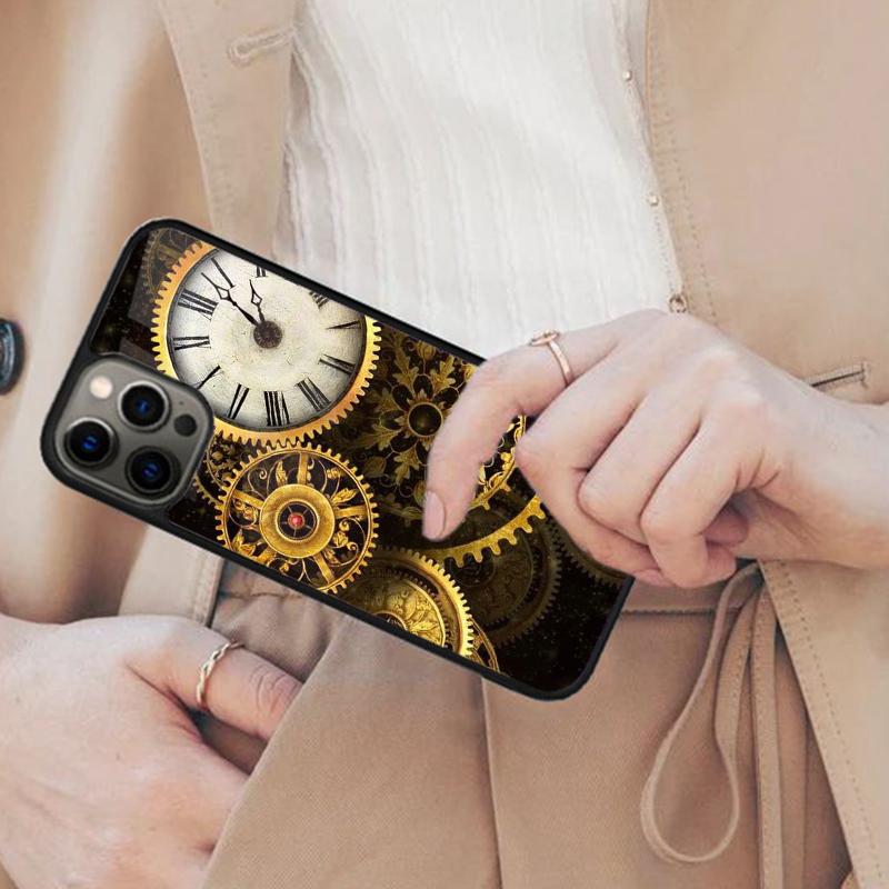 Steampunk Gears Levers Engine Magnetic Phone Case For APPLE iPhone 17 Air 16 14 13 12 Pro Max 15 Plus Wireless MagSafe Cover