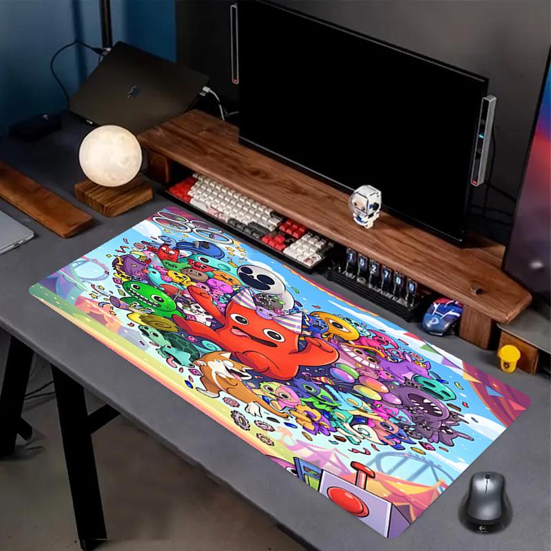 Game Rainbow Friends Print Mouse Pad, Anti‑Slip Desktop Keyboard Mat, for PC Laptop Gaming Working Daily Use, Cool Festival Surprise Gift