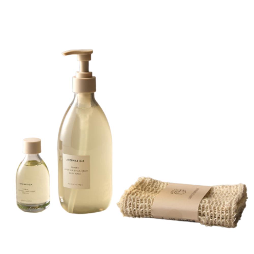 

AROMATICA Serene Lavender & Marjoram Body Wash 500ml & Body Oil 100ml 2-Piece Set Deep Relaxation & Hydration Aromatherapy Duo