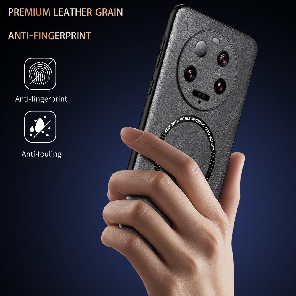 Luksusowe skórzane etui magnetyczne Magsafe do Xiaomi 14 13 12S 11 13T 5G Etui z uchwytem samochodowym Silikonowe odporne na wstrząsy Pokrowiec ochronny
