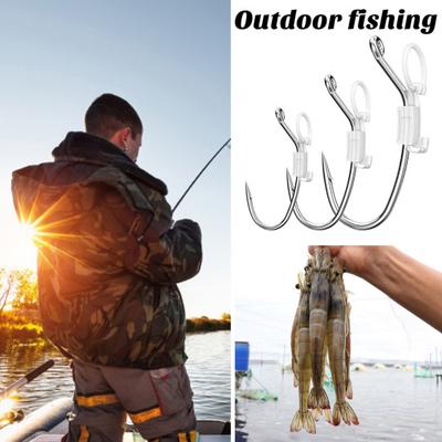 3/5/10/20Pcs Luminous Live Shrimp Fixing Hook Glow-in-the-dark Fishhook with Barbed Offset Freshwater Saltwater Catfish Bass Fishing Hook Fishing